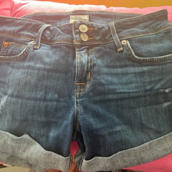 Hudson Dark Wash Denim Shorts - Picture 1 of 11